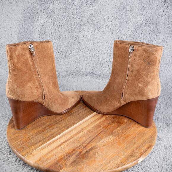 DOLCE VITA Womens Brown Padded Susann Square Toe Wedge Leather Booties 9 - Picture 5 of 9